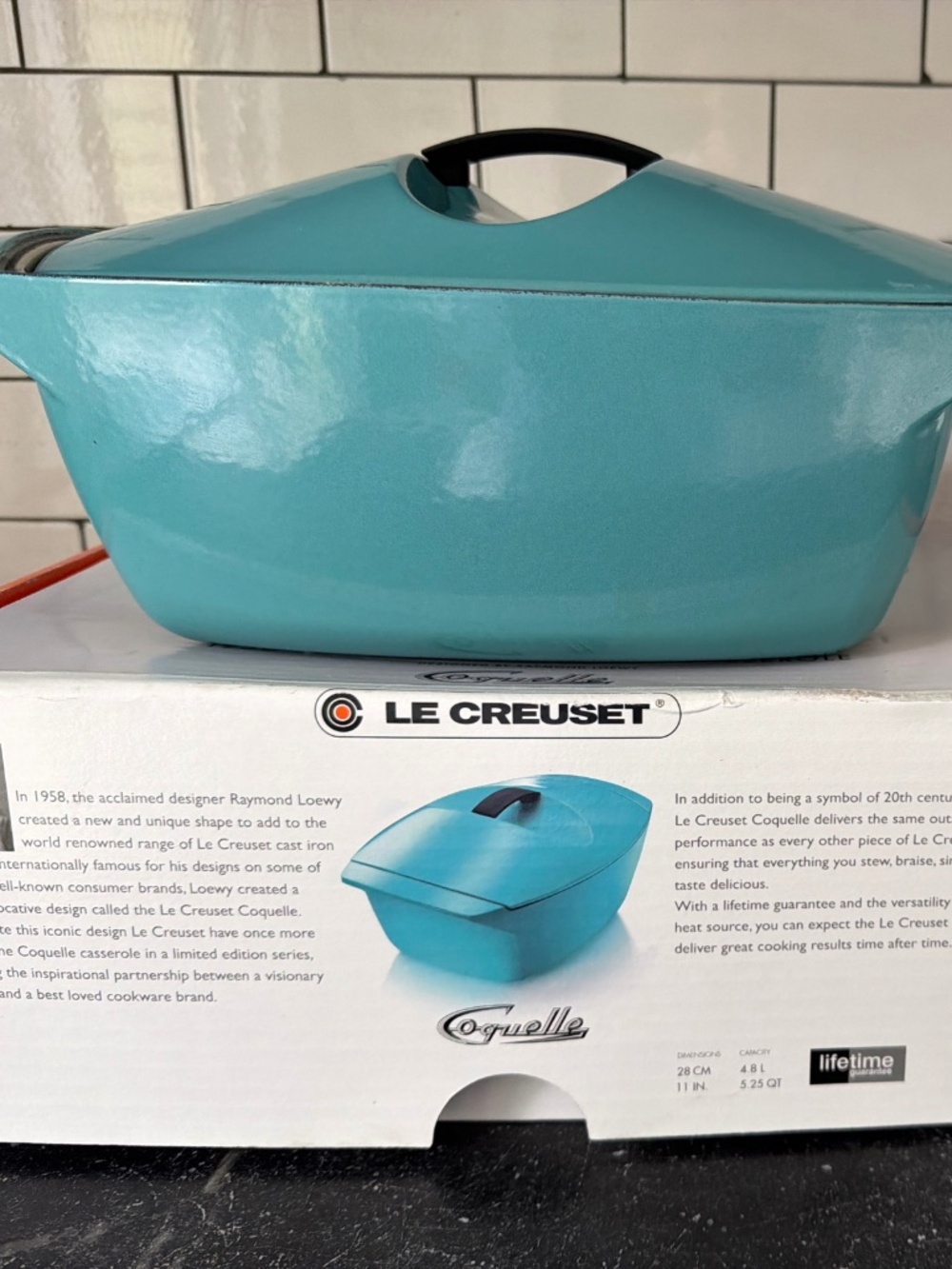Le Creuset Coquelle Limited Edition Raymond Loewy Cast Iron Casserole NIB - Picture 1 of 9